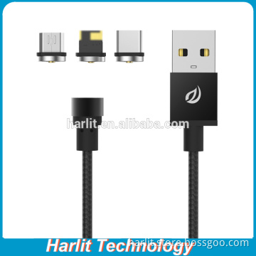 Whole Sale X Cable 3 In 1 USB Charge Cable With Angle Free Round Magnetic Connector